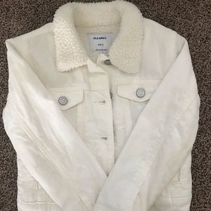 Corduroy Cream/White girls jacket.